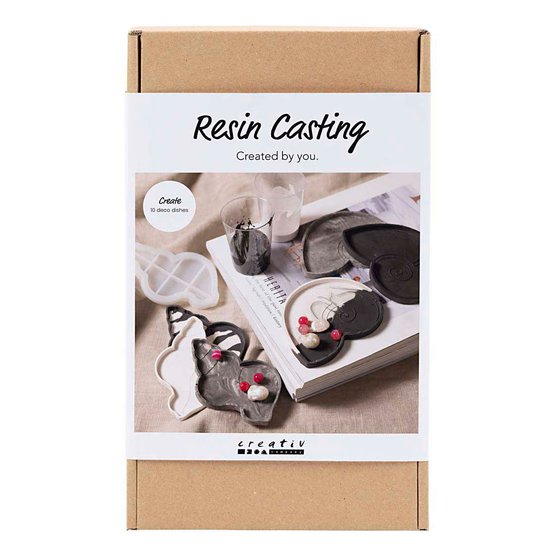 Creativ company Kit de loisirs créatifs pour moulage en résine, coquille de conque, noir, blanc, 1 boîte
