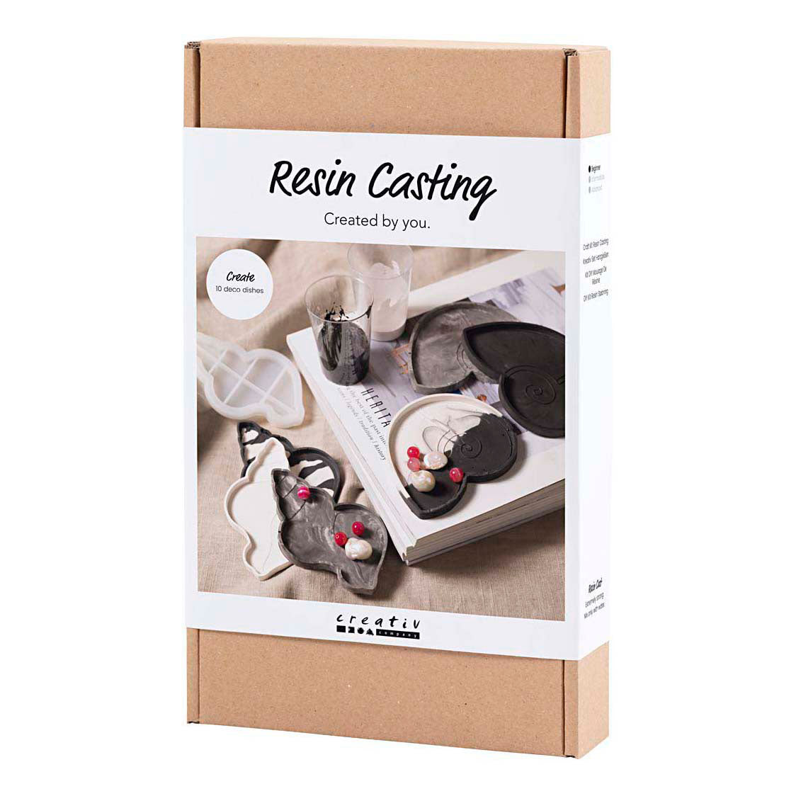 Creativ company Kit de loisirs créatifs pour moulage en résine, coquille de conque, noir, blanc, 1 boîte