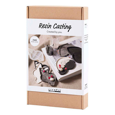 Creativ company Kit de loisirs créatifs pour moulage en résine, coquille de conque, noir, blanc, 1 boîte