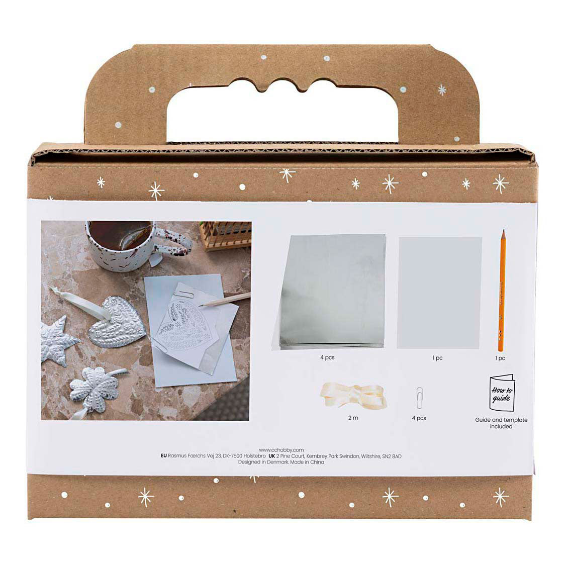 Creativ company mini hobby set décoration, décoration de Noël, métal argenté, 1 boîte