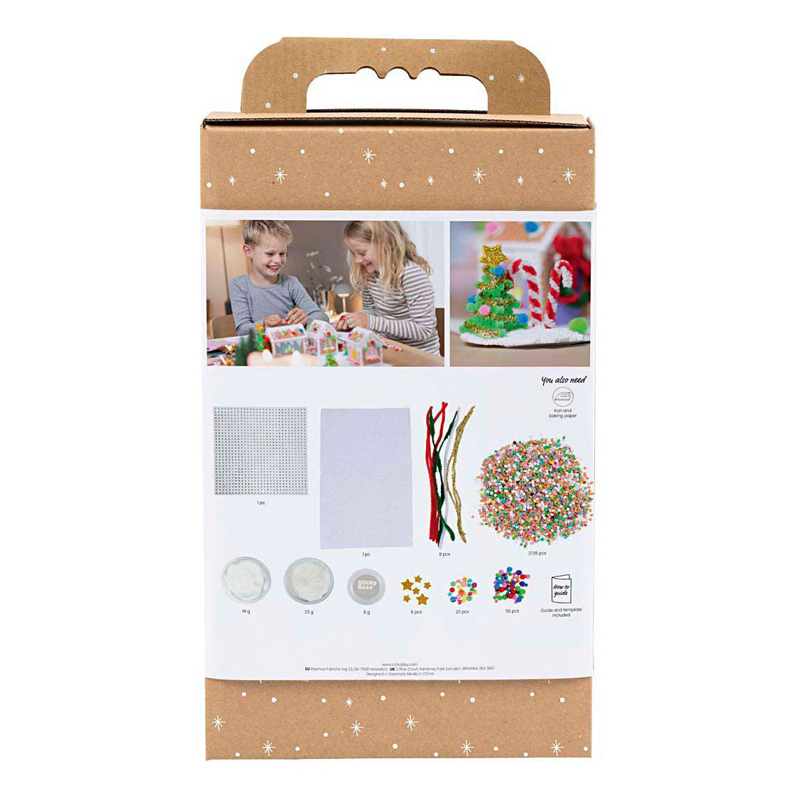 Creativ company hobby set perles à repasser, maison de Noël, différentes couleurs, 1 boîte