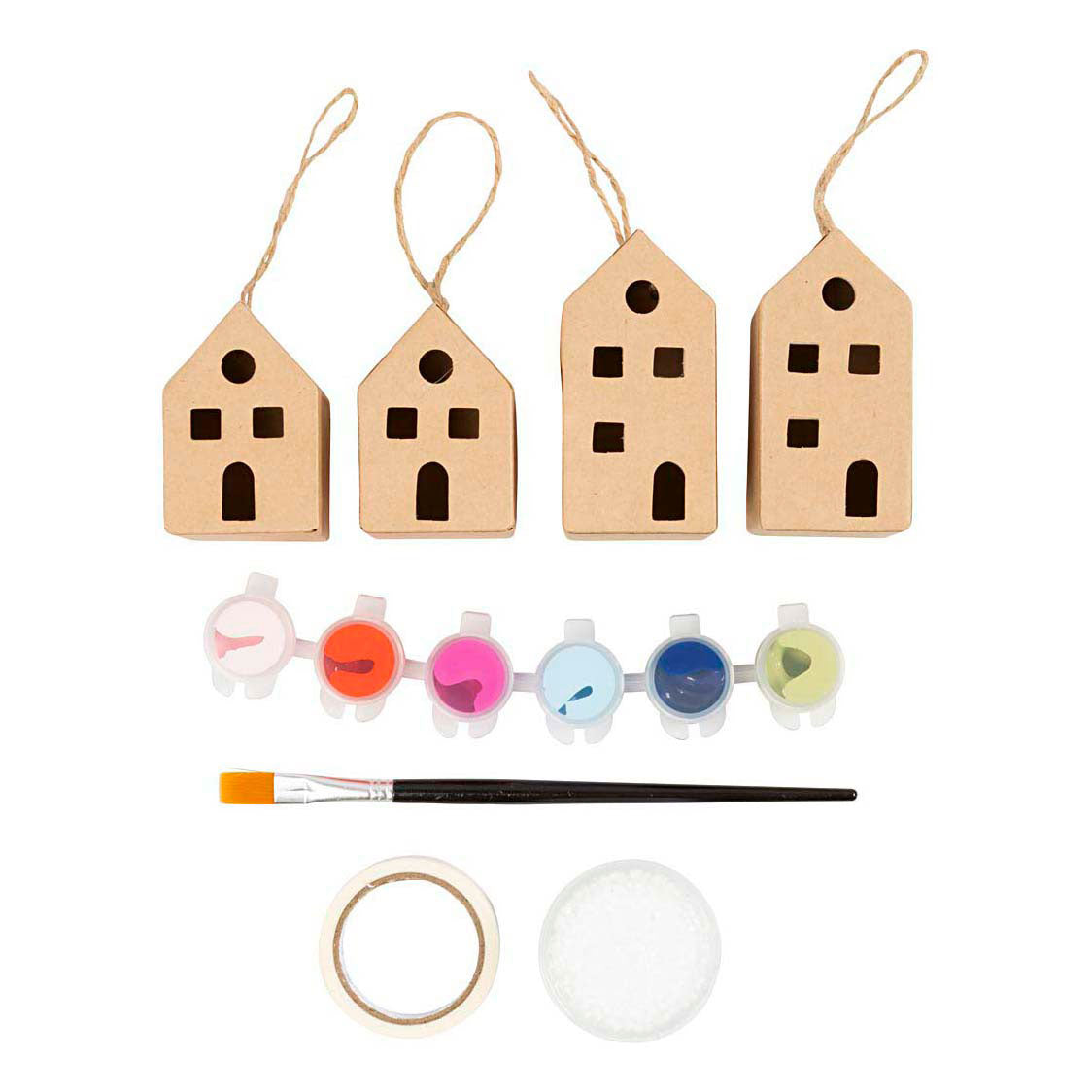 Creativ company mini hobby set décoration, maisons, coloré, 1 boîte