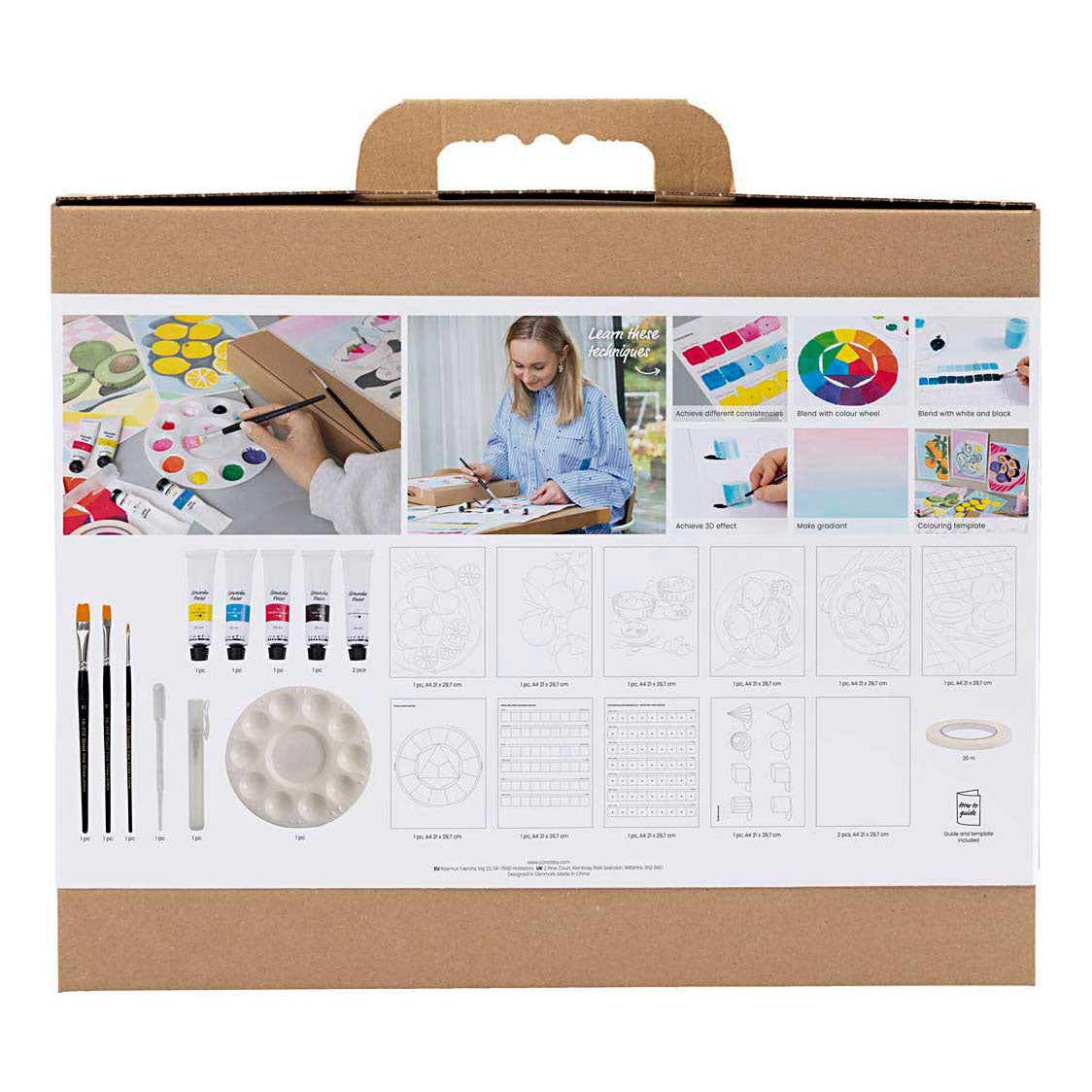 Creativ company starter hobby set gouache, peintures, différentes couleurs, 1 boîte