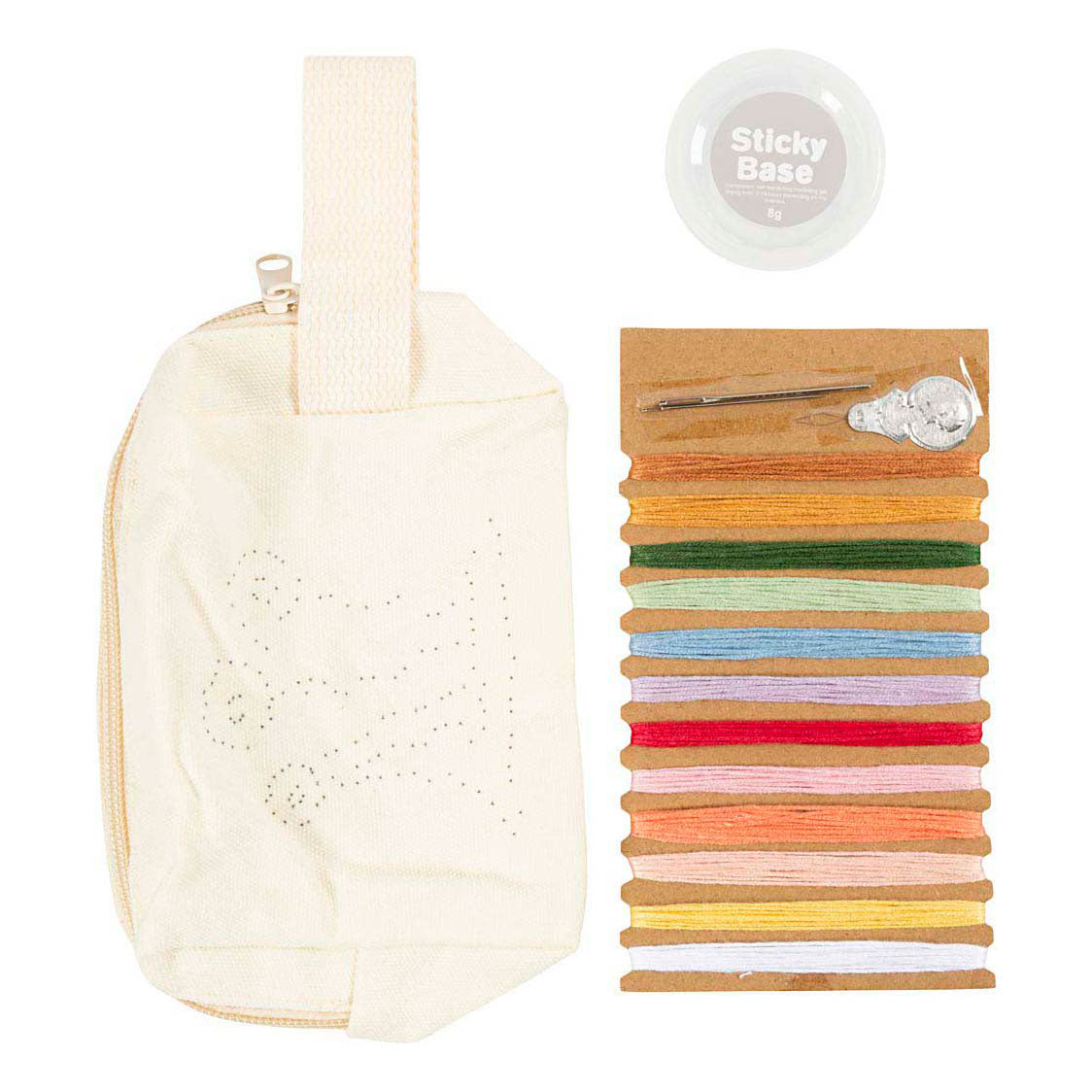 Creativ company mini hobby set broderie, trousse de maquillage, crème, 1 boîte