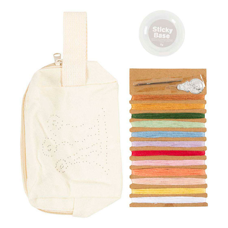 Creativ company mini hobby set broderie, trousse de maquillage, crème, 1 boîte