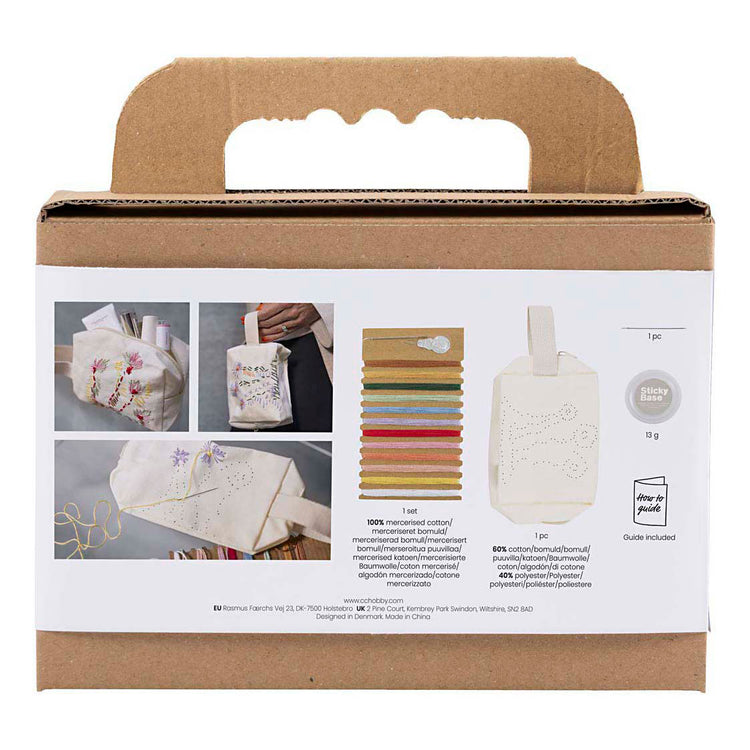 Creativ company mini hobby set broderie, trousse de maquillage, crème, 1 boîte