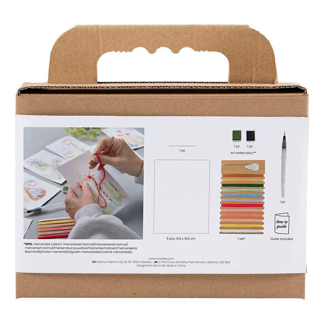 Creativ company mini kit de broderie, peintures avec broderie, différentes couleurs, 1 boîte
