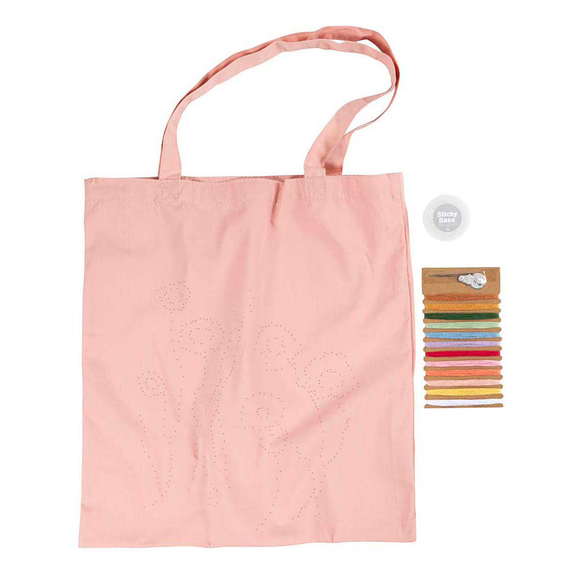 Creativ company kit de broderie, sac de transport, rose clair, 1 boîte