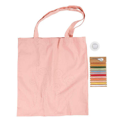 Creativ company kit de broderie, sac de transport, rose clair, 1 boîte