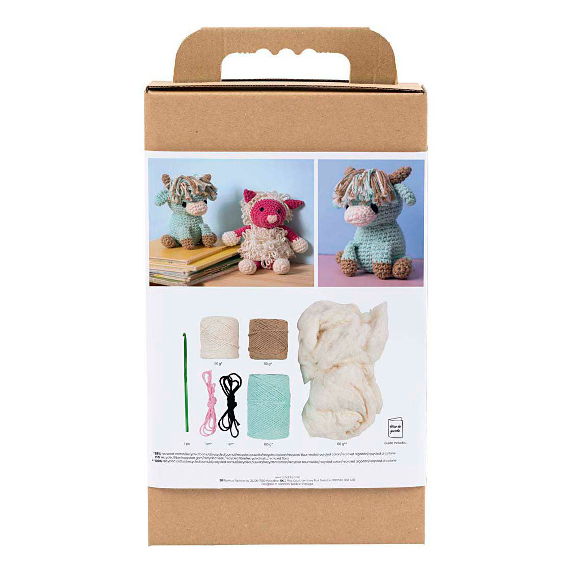 Creativ company hobby set amigurumi, vache, beige, menthe, 1 boîte