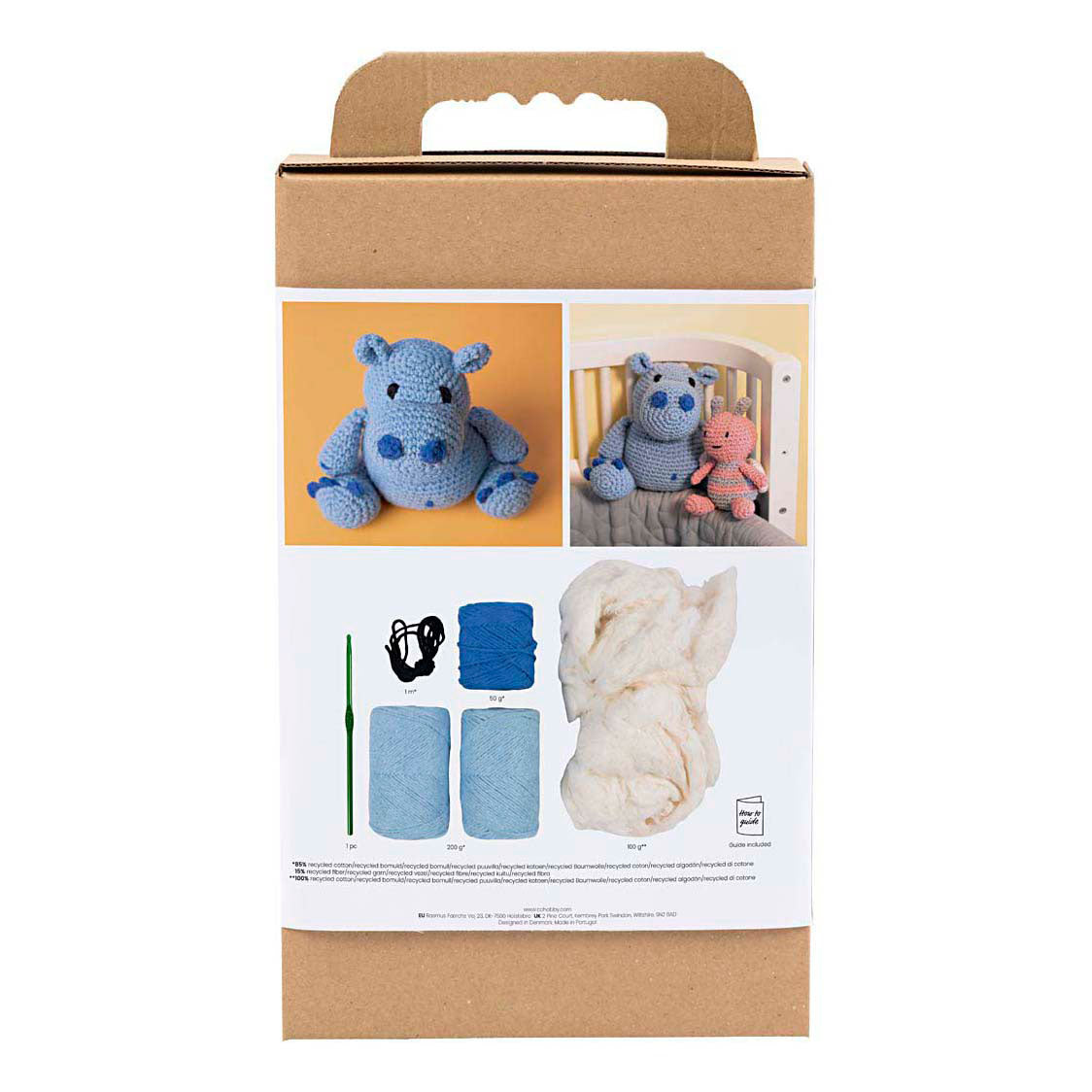 Creativ company hobby set amigurumi, hippopotame, bleu, bleu clair, 1 boîte