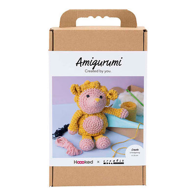 Creativ company hobby set amigurumi, hérisson, rose clair, jaune chaud, 1 boîte