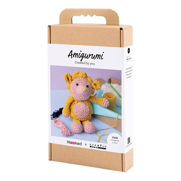 Creativ company hobby set amigurumi, hérisson, rose clair, jaune chaud, 1 boîte