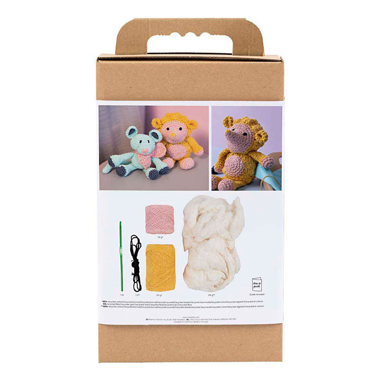 Creativ company hobby set amigurumi, hérisson, rose clair, jaune chaud, 1 boîte
