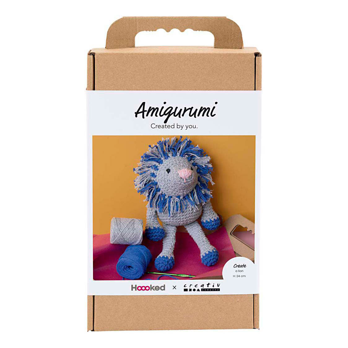 Creativ company hobby set amigurumi, lion, bleu marine, gris clair, 1 boîte