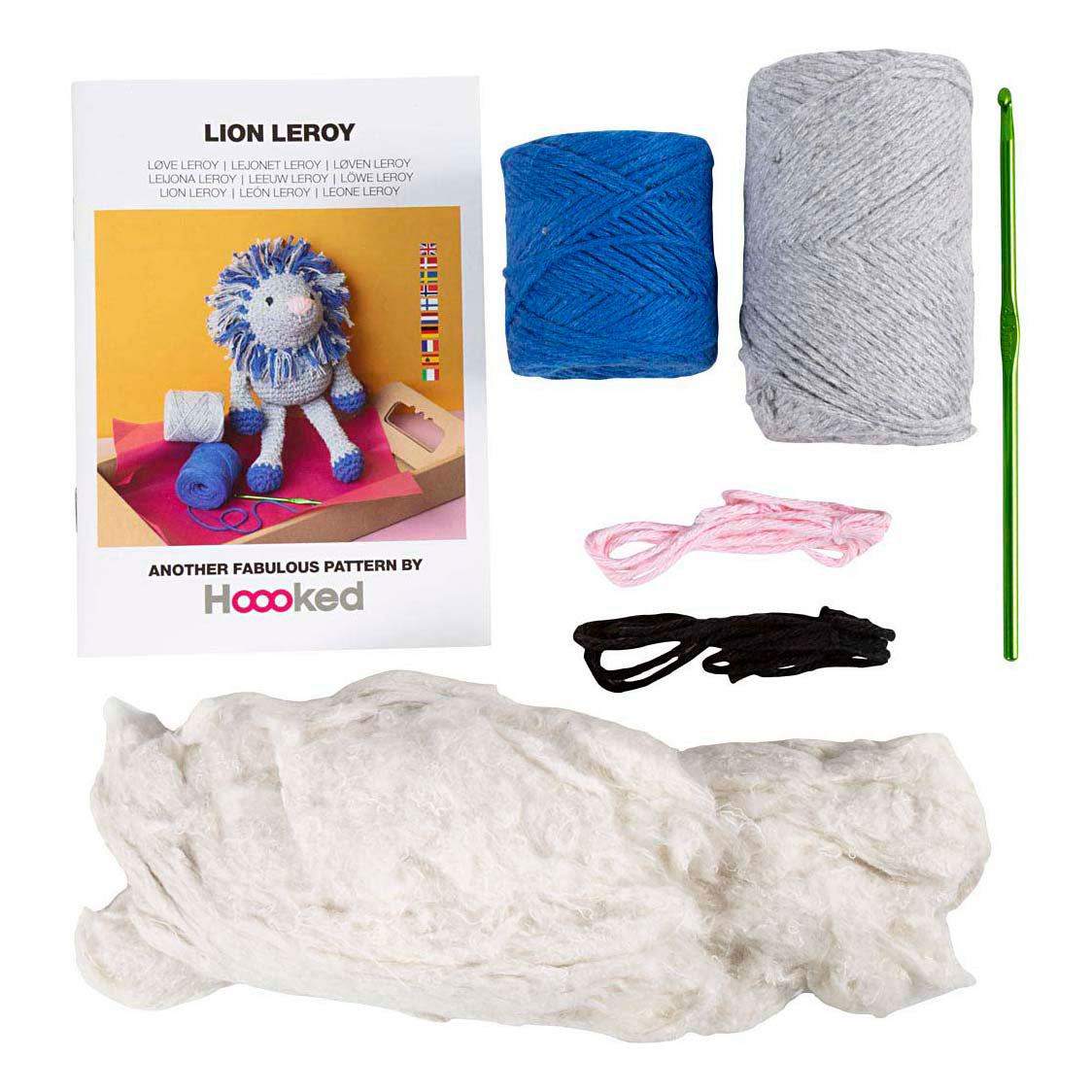 Creativ company hobby set amigurumi, lion, bleu marine, gris clair, 1 boîte