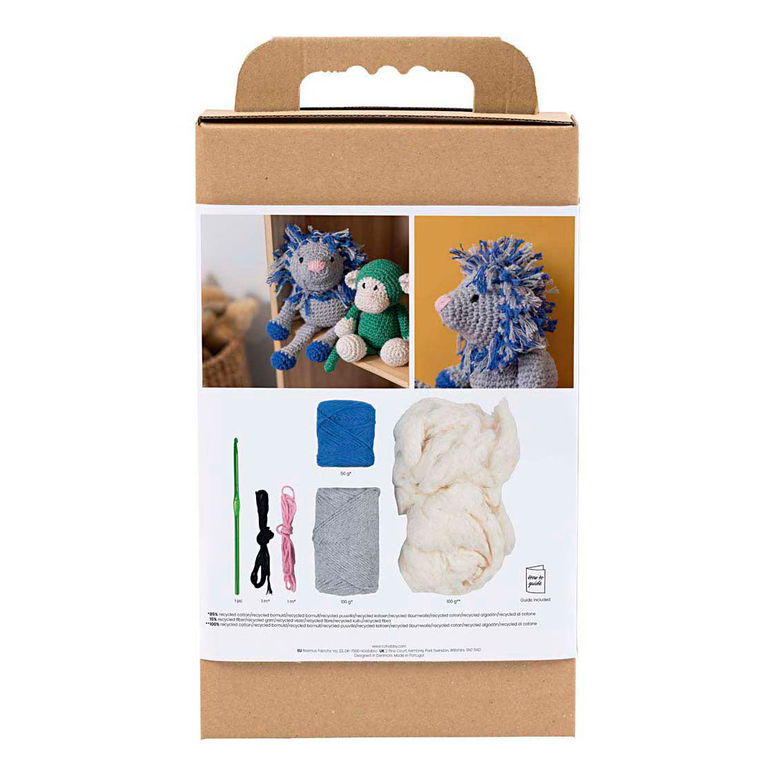 Creativ company hobby set amigurumi, lion, bleu marine, gris clair, 1 boîte