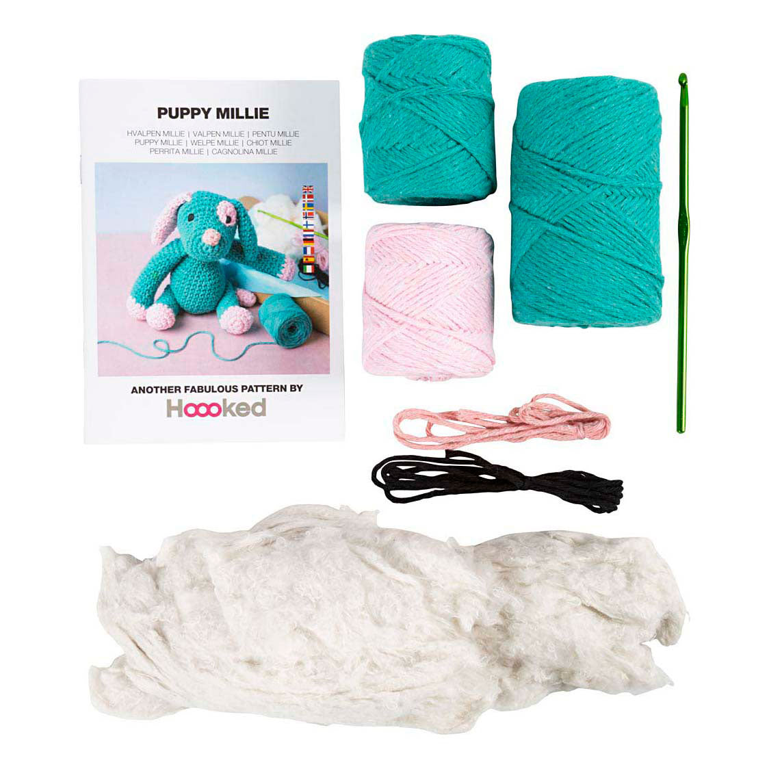 Creativ company hobby set amigurumi, chiot, rose pastel, turquoise foncé, 1 boîte