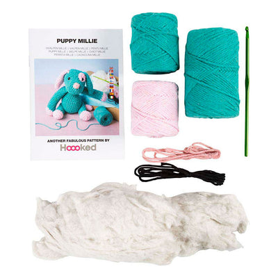 Creativ company hobby set amigurumi, chiot, rose pastel, turquoise foncé, 1 boîte