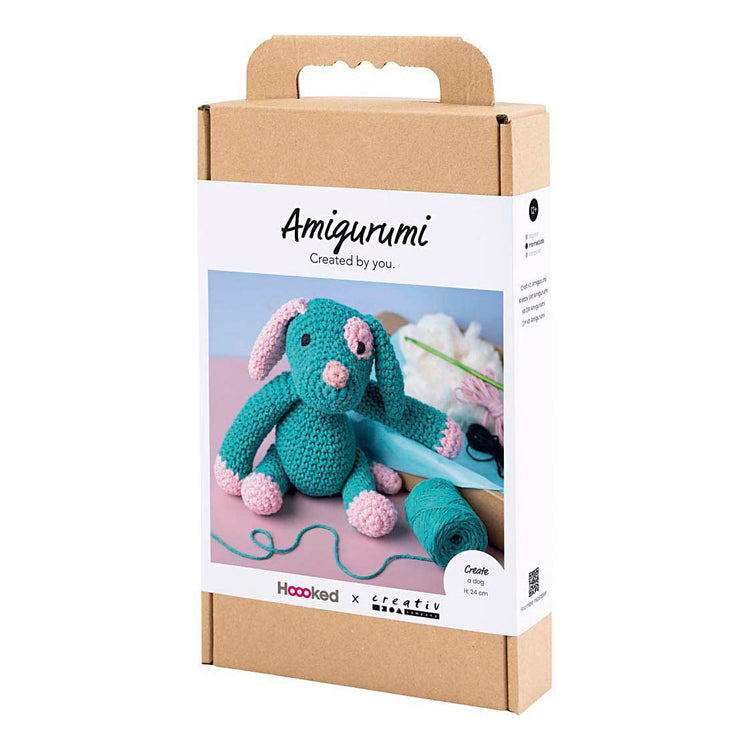 Creativ company hobby set amigurumi, chiot, rose pastel, turquoise foncé, 1 boîte