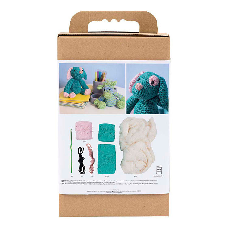 Creativ company hobby set amigurumi, chiot, rose pastel, turquoise foncé, 1 boîte