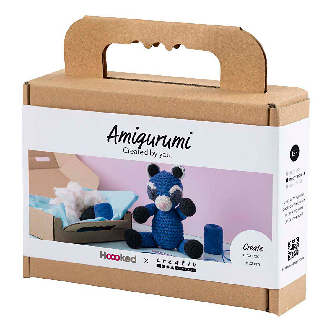 Creativ company hobby set amigurumi, raton laveur, noir, bleu, 1 boîte
