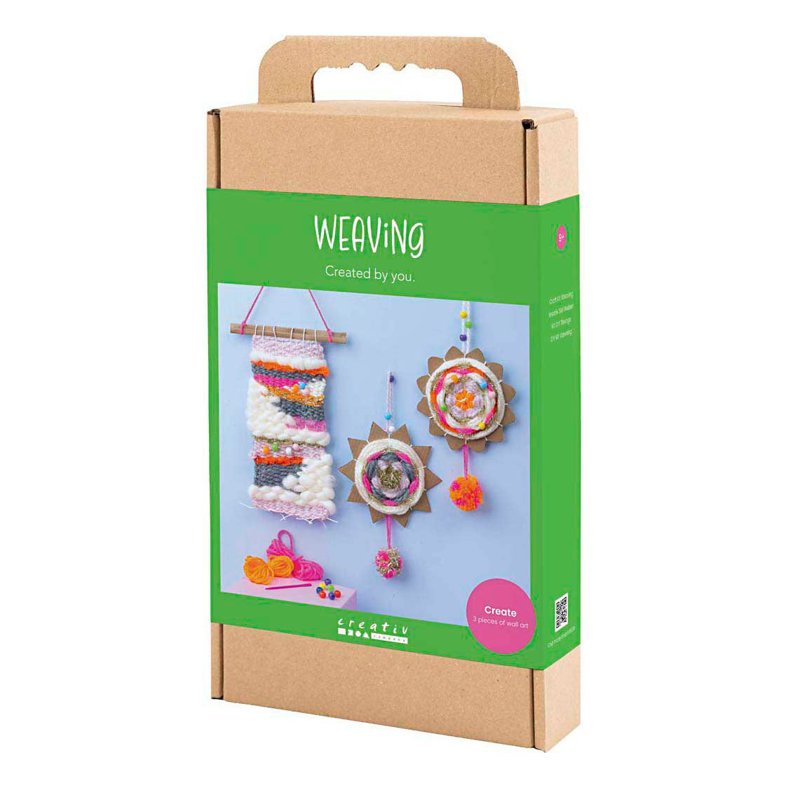 Creativ company kit de bricolage pour le tissage, fixations murales, différentes couleurs, 1 boîte
