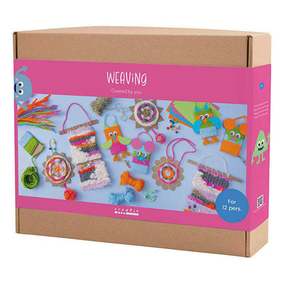 Creativ company ensemble de groupe de tissage, supports muraux, cintres, hiboux, souris, différentes couleurs, 1 boîte
