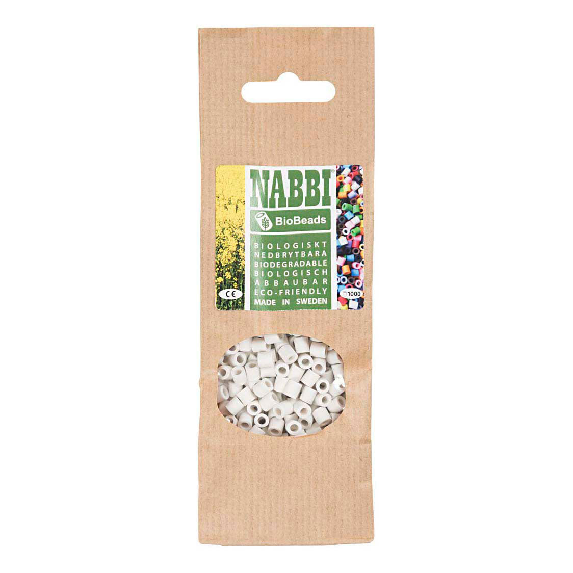 Creativ company nabbi bioperles 5x5mm blanches - 1000 pcs.