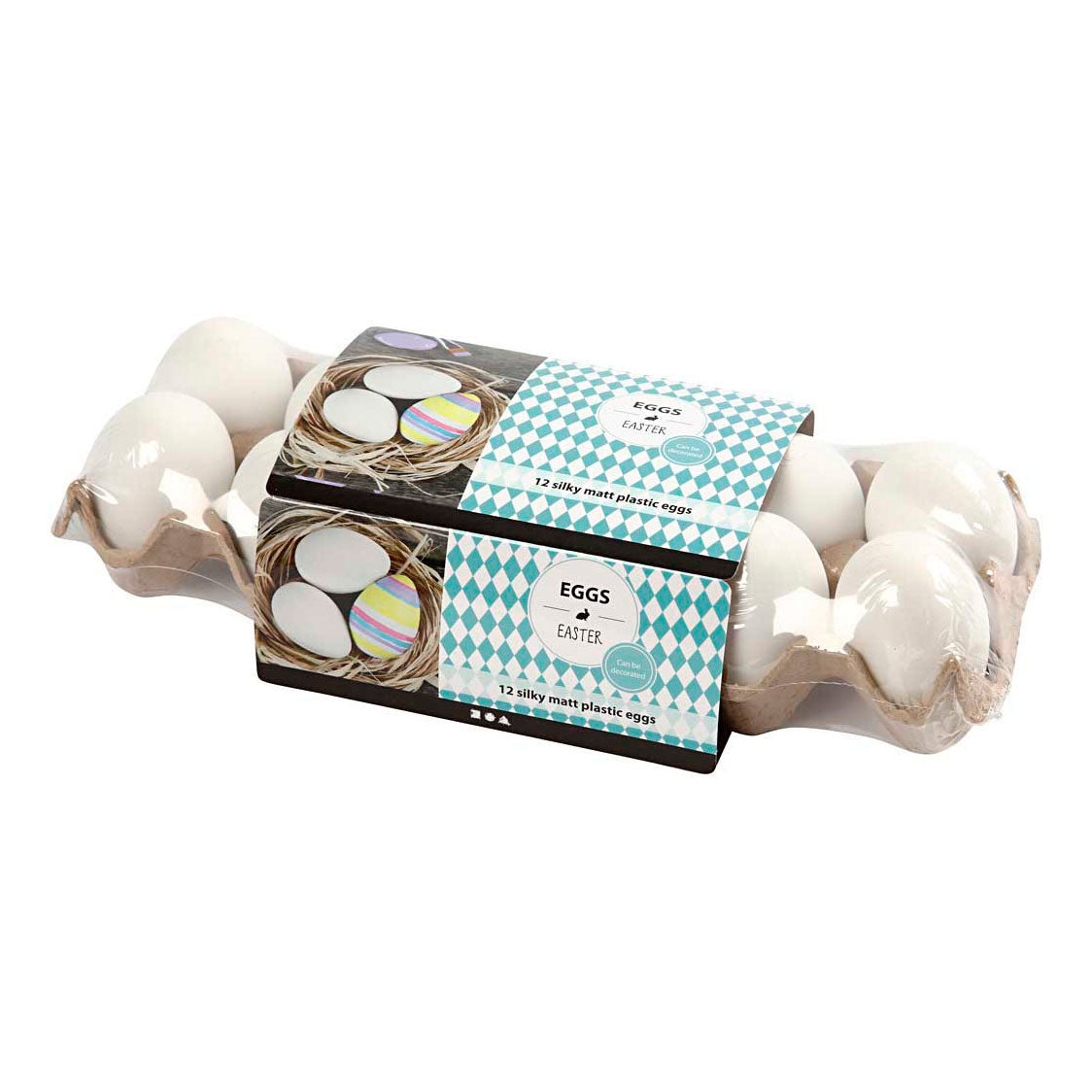 Oeufs Creativ company, h: 6 cm, blanc, 12 pièces 1 boîte