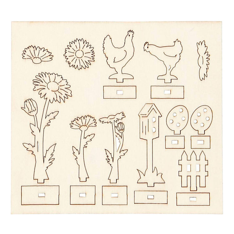 Creativ company figurines en bois DIY, l : 15,5 cm, l : 17 cm, épaisseur 3 mm, 1 boîte