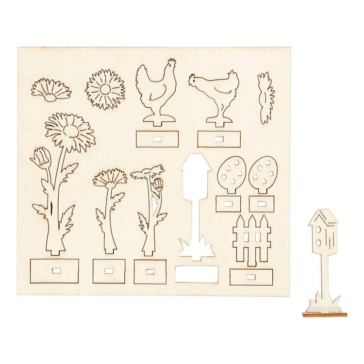 Creativ company figurines en bois DIY, l : 15,5 cm, l : 17 cm, épaisseur 3 mm, 1 boîte