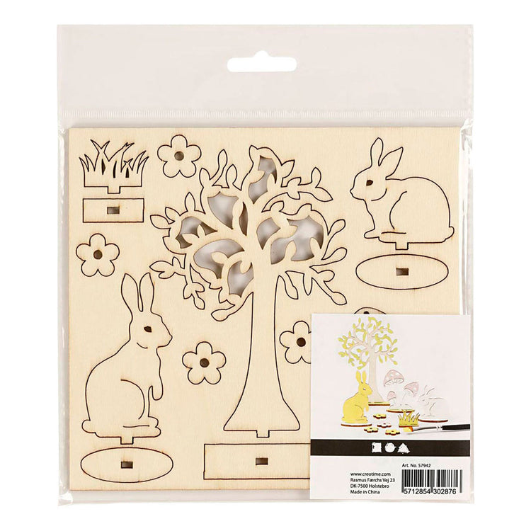 Creativ company figurines en bois DIY, l : 15,5 cm, l : 17 cm, épaisseur 3 mm, 1 boîte