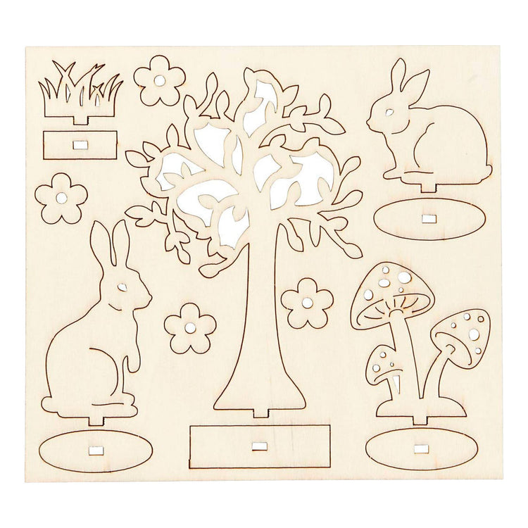 Creativ company figurines en bois DIY, l : 15,5 cm, l : 17 cm, épaisseur 3 mm, 1 boîte