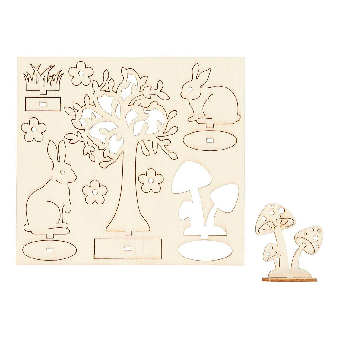 Creativ company figurines en bois DIY, l : 15,5 cm, l : 17 cm, épaisseur 3 mm, 1 boîte
