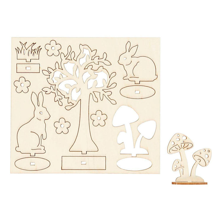 Creativ company figurines en bois DIY, l : 15,5 cm, l : 17 cm, épaisseur 3 mm, 1 boîte
