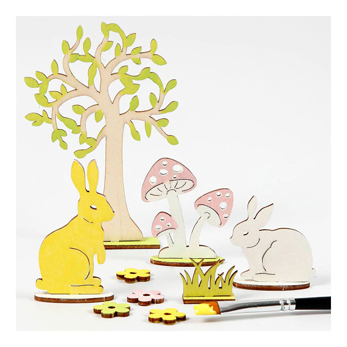 Creativ company figurines en bois DIY, l : 15,5 cm, l : 17 cm, épaisseur 3 mm, 1 boîte