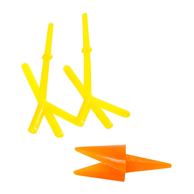 Creativ company becs et pattes de poulet, h: 28 mm, l: 30+37 mm, orange, jaune, 8 set 1 boîte