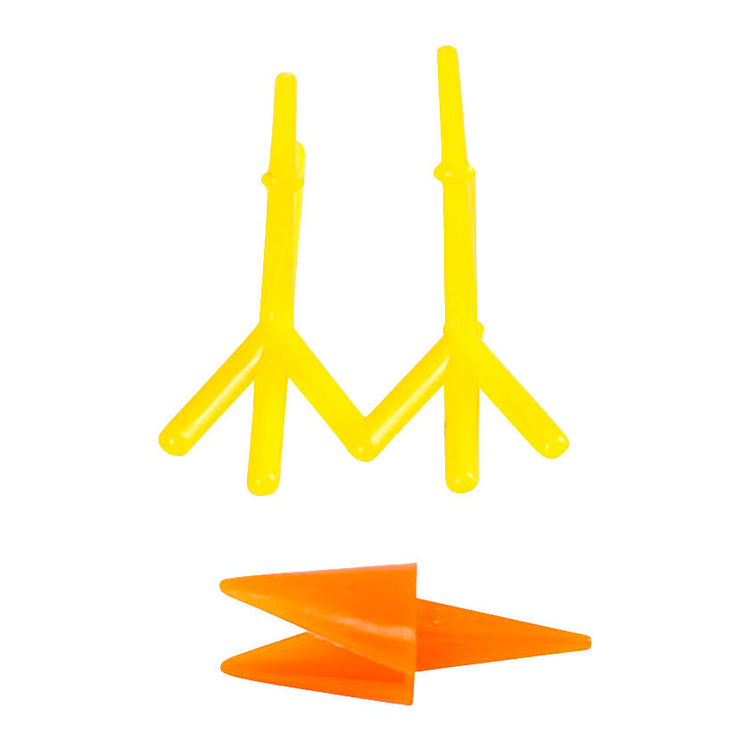 Creativ company becs et pattes de poulet, h: 28 mm, l: 30+37 mm, orange, jaune, 8 set 1 boîte