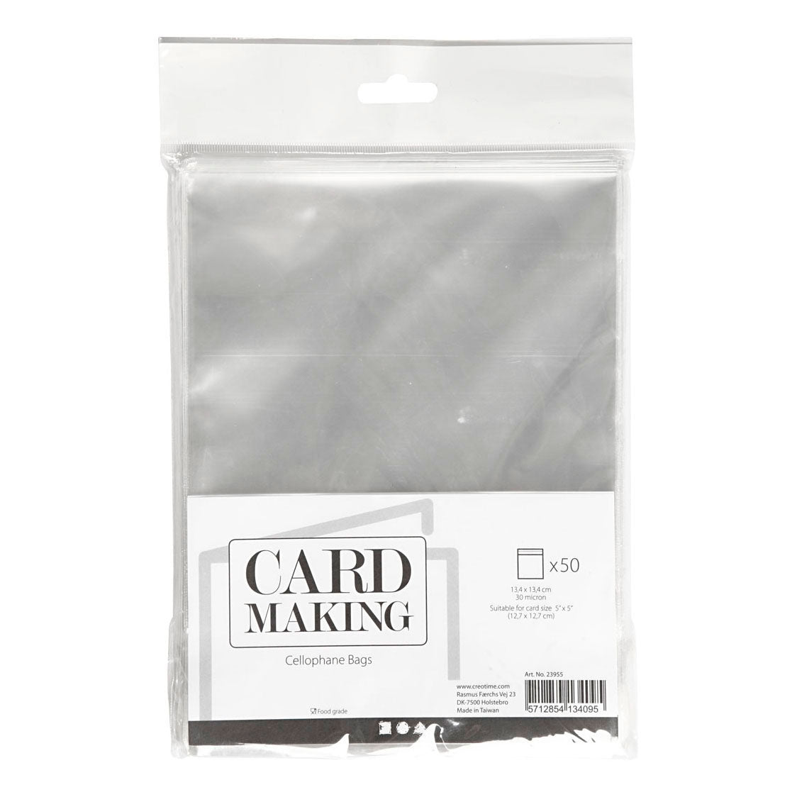 Sachets cellophane Creativ company, h : 14 cm, l : 14,2 cm, épaisseur 30 my, 50 pièces 1 boîte