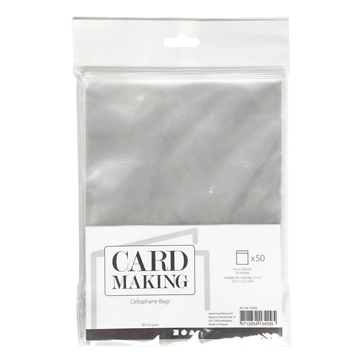 Sachets cellophane Creativ company, h : 14 cm, l : 14,2 cm, épaisseur 30 my, 50 pièces 1 boîte