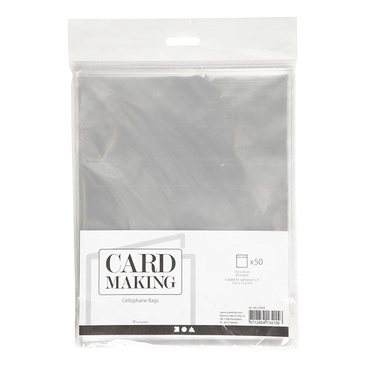 Sachets cellophane Creativ company, h: 16 cm, l: 16 cm, épaisseur 30 my, 50 pièces 1 boîte