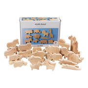 Creativ company animaux en bois, ferme et safari, h : 3-14,5 cm, épaisseur 2 cm, 44 pièces 1 boîte - afbeelding 1