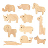 Creativ company animaux en bois, ferme et safari, h : 3-14,5 cm, épaisseur 2 cm, 44 pièces 1 boîte
