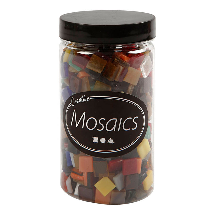 Carreaux de mosaïque en verre Creativ company, format 10x10 mm, épaisseur 3 mm, env. 700 pièces, 454 gr 1 boîte