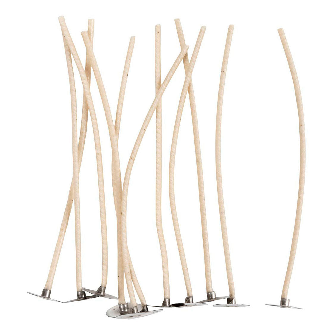 Mèches pour bougies en bougeoir, adaptées aux bougeoirs d'un diamètre de 20-65 mm, L : 110 mm, épaisseur 2 mm, 10 pièces 1 boîte
