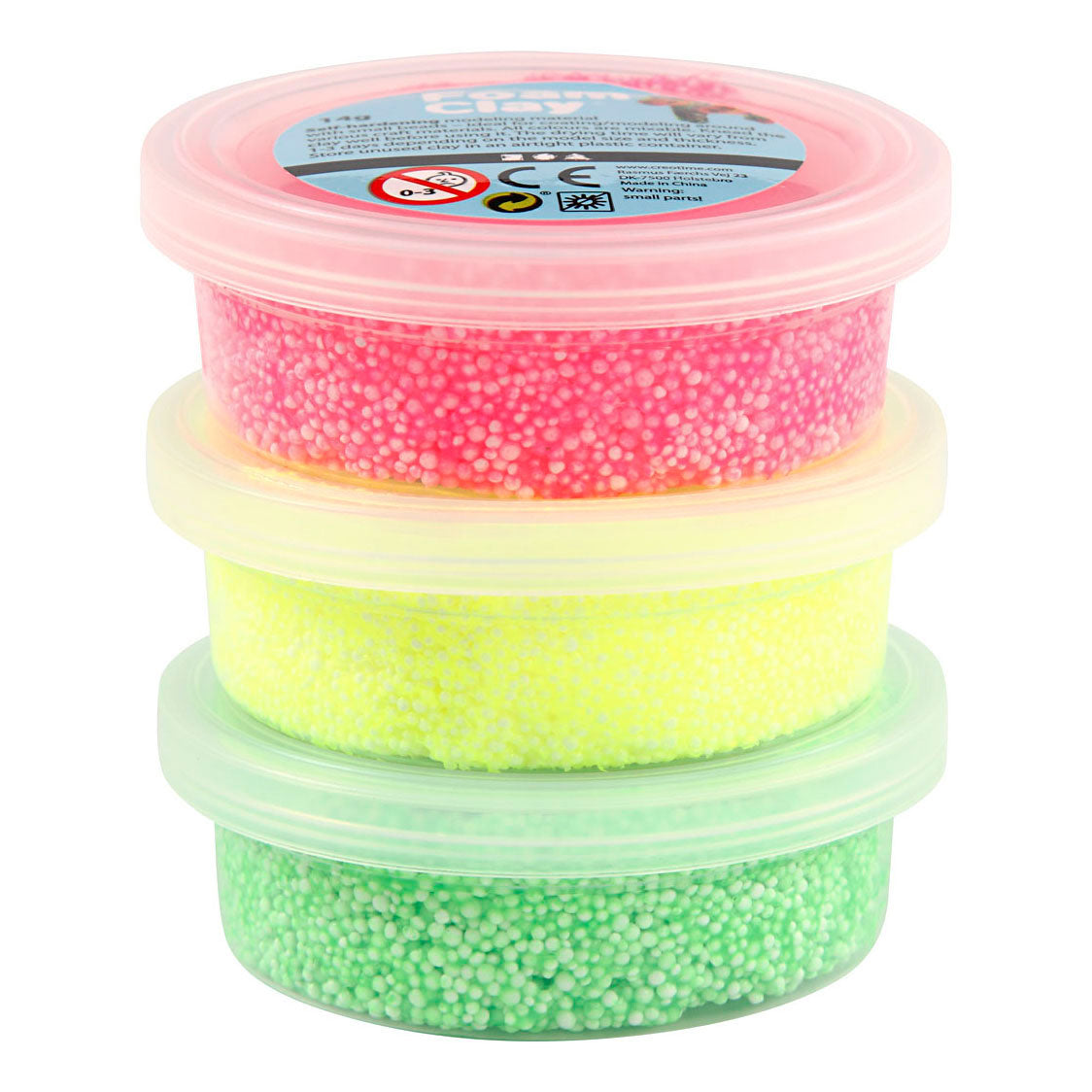 Foam Clay ®, vert clair, rose fluo, jaune fluo, 3x14 gr 1 boîte