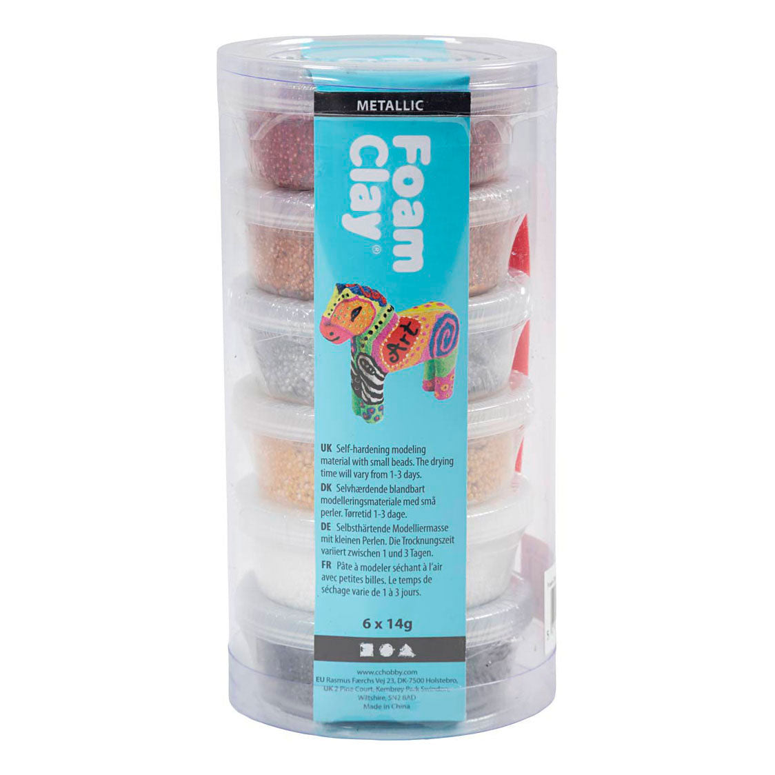Creativ company argile mousse métallisée - 6x14gr.