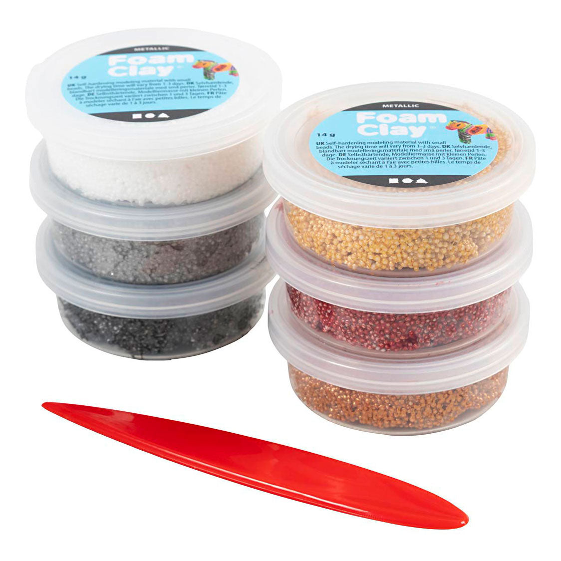 Creativ company argile mousse métallisée - 6x14gr.