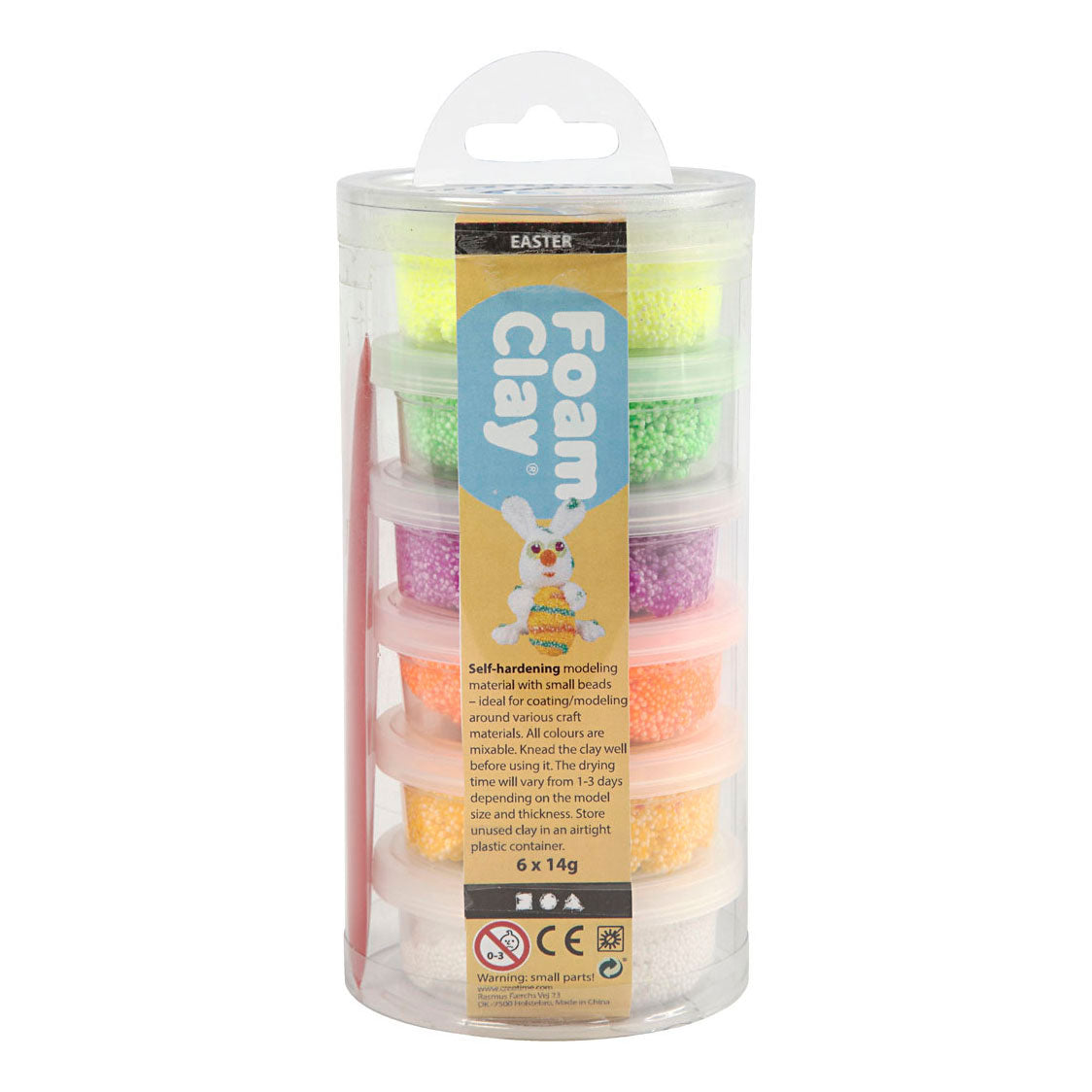Argile Foam ®, couleurs printanières, 6x14 gr 1 boîte